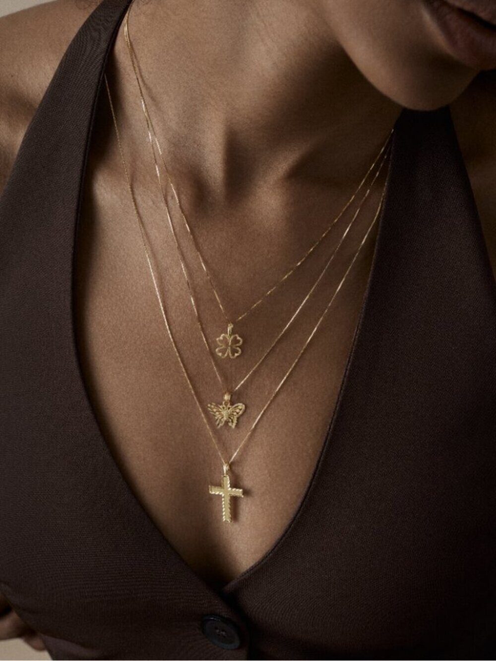 14K Gold Latin Cross Pendant | Diamond Cut Cross Charm Gift